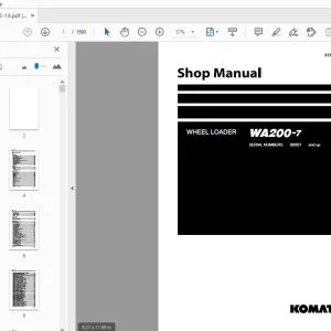 KOMATSU WA200-7 WHEEL LOADER SHOP MANUAL SEN06503-14 - PDF DOWNLOAD
