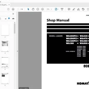 KOMATSU WA200PZ-6 WA430-6 WA250PZ-6 WA470-6 WA320PZ-6 WA480-6 WA380 -6 WA500-6 WHEEL LOADER SHOP MANUAL - PDF
