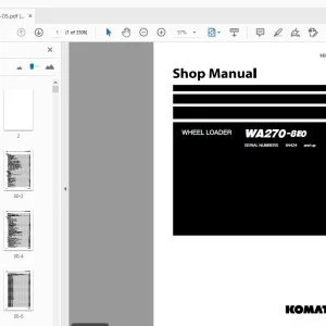 KOMATSU WA270-8E0 WHEEL LOADER SHOP MANUAL SEN06793-05 - PDF DOWNLOAD