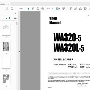 KOMATSU WA320-5 WA320L-5 WHEEL LOADER SHOP MANUAL - PDF DOWNLOAD