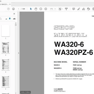 KOMATSU WA320-6 WA320PZ-6 SHOP MANUAL VEBM620100 - PDF DOWNLOAD