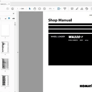 KOMATSU WA320-7 WHEEL LOADER SHOP MANUAL SEN06202-12 - PDF DOWNLOAD