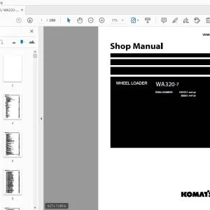 KOMATSU WA320-7 WHEEL LOADER SHOP MANUAL VENBM27500 - PDF DOWNLOAD