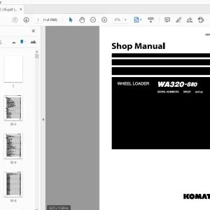 KOMATSU WA320-8E0 WHEEL LOADER SHOP MANUAL SEN06792-06 - PDF DOWNLOAD
