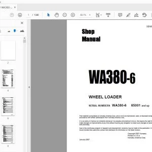 KOMATSU WA380-6 WHEEL LOADER SHOP MANUAL SEN00769-03 - PDF DOWNLOAD