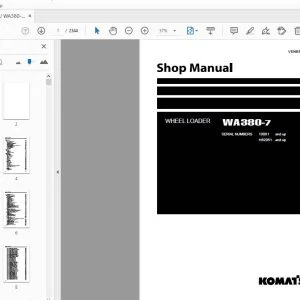 KOMATSU WA380-7 WHEEL LOADER SHOP MANUAL VENBM40500 - PDF DOWNLOAD