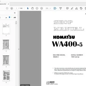 KOMATSU WA400-5 SHOP MANUAL SEBM028005 - PDF DOWNLOAD