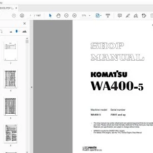 KOMATSU WA400-5 SHOP MANUAL SEBM028006 - PDF DOWNLOAD