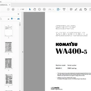 KOMATSU WA400-5 SHOP MANUAL SEBM028006 - PDF DOWNLOAD