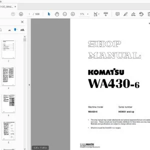 KOMATSU WA430-6 SHOP MANUAL VEBM350100 - PDF DOWNLOAD