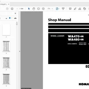 KOMATSU WA470-6R WA480-6R WHEEL LOADER SHOP MANUAL SEN06594-04 - PDF DOWNLOAD