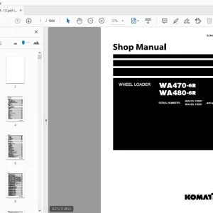 KOMATSU WA470-6R WA480-6R WHEEL LOADER SHOP MANUAL SEN06594-10 - PDF DOWNLOAD