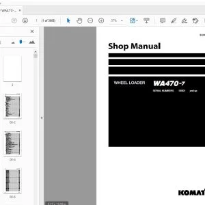 KOMATSU WA470-7 WHEEL LOADER SHOP MANUAL SEN06006-17 - PDF DOWNLOAD