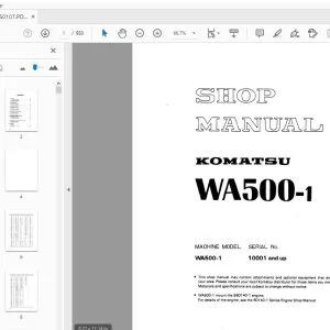 KOMATSU WA500-1 SHOP MANUAL SEBM04250107 - PDF DOWNLOAD