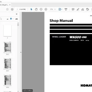 KOMATSU WA500-8E0 WHEEL LOADER SHOP MANUAL SEN06755-08 - PDF DOWNLOAD