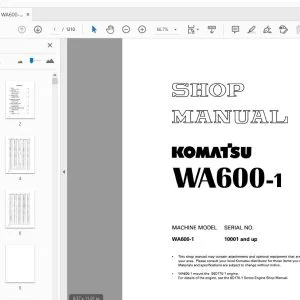 KOMATSU WA600-1 SHOP MANUAL SEBM04260111 - PDF DOWNLOAD