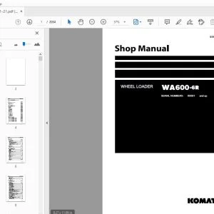 KOMATSU WA600-6R WHEEL LOADER SHOP MANUAL SEN02211-21 - PDF DOWNLOAD