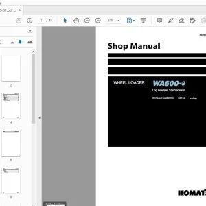 KOMATSU WA600-8 WHEEL LOADER SHOP MANUAL SEN06718-01 - PDF DOWNLOAD