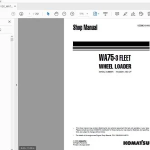 KOMATSU WA75-3 FLEET WHEEL LOADER SHOP MANUAL VEBM310100 - PDF DOWNLOAD