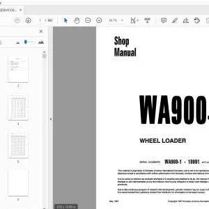 KOMATSU WA900-1 WHEEL LOADER SHOP MANUAL SEBM008002 - PDF DOWNLOAD