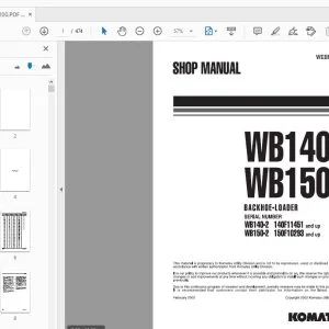 KOMATSU WB140-2 WB150-2 BACKHOE-LOADER SHOP MANUAL WEBM004200 - PDF DOWNLOAD