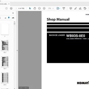 KOMATSU WB93S-8E0 BACKHOE LOADER SHOP MANUAL WENBM00320 - PDF DOWNLOAD