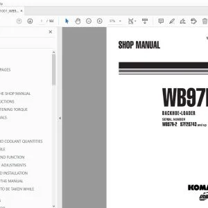 KOMATSU WB97R-2 BACKHOE-LOADER SHOP MANUAL WEBM001001 - PDF DOWNLOAD