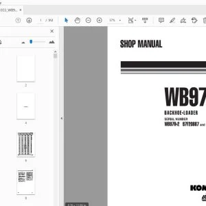 KOMATSU WB97R-2 BACKHOE-LOADER SHOP MANUAL WEBM001003 - PDF DOWNLOAD