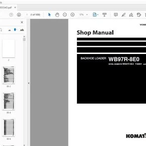 KOMATSU WB97R-8E0 BACKHOE LOADER SHOP MANUAL WENBM00340 - PDF DOWNLOAD