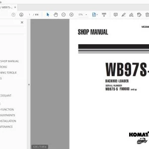 KOMATSU WB97S-5 BACKHOE LOADER SHOP MANUAL WEBM007500 - PDF DOWNLOAD