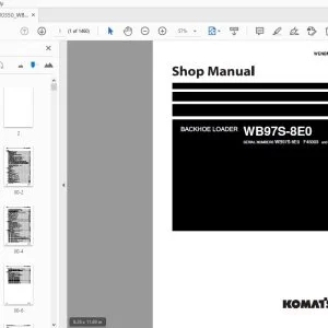 KOMATSU WB97S-8E0 BACKHOE LOADER SHOP MANUAL WENBM00350 - PDF DOWNLOAD