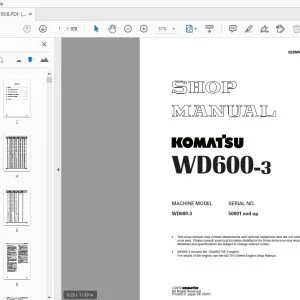 KOMATSU WD600-3 SHOP MANUAL SEBM022908 - PDF DOWNLOAD