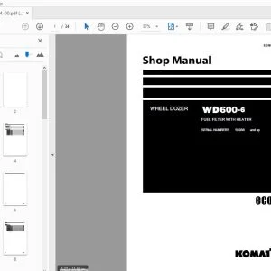 KOMATSU WD600-6 WHEEL DOZER SHOP MANUAL SEN06764-00 - PDF DOWNLOAD