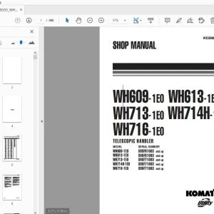 KOMATSU WH609-1E0 WH613-1E0 WH713-1E0 WH714H-1E0 WH716-1E0 TELESCOPIC HANDLER SHOP MANUAL WEBM008500 - PDF DOWNLOAD