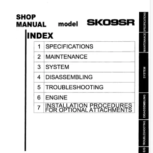 Kobelco SK09SR Hydraulic Excavator Shop Manual S5PA0001E PDF