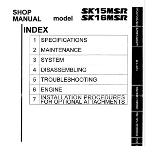 Kobelco SK15MSR SK16MSR Excavator Shop Manual PDF