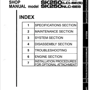 Kobelco SK230(LC)-6E SK250(LC)-6E(S) SK250NLC-6ES Excavator Shop Manual PDF