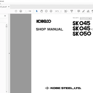 Kobelco SKO45 SKO45-2 Hydraulic Excavator Shop Manual S5PY0002E PDF