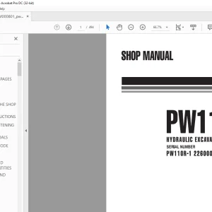 Komatsu HYDRAULIC EXCAVATOR PW110R-1 Shop Manual WEBM000801 - PDF DOWNLOAD