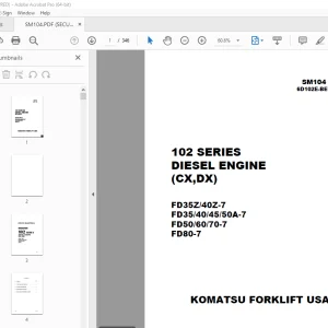 Komatsu 102 Series Diesel Engine (CX DX) Shop Manual PDF