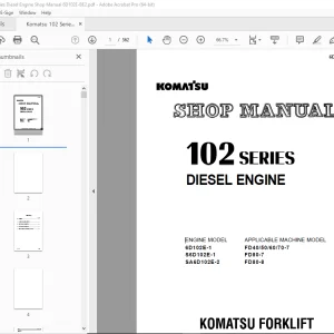 Komatsu 102 Series Diesel Engine Shop Manual 6D102E-BE2 PDF