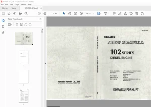 Komatsu 102 Series Diesel Engine Shop Manual 6D102E-BE4 PDF
