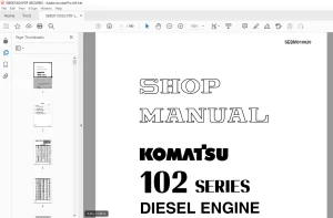 Komatsu 102 Series Diesel Engine Shop Manual SEBM010020 PDF
