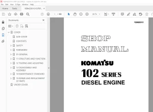 Komatsu 102 Series Diesel Engine Shop Manual YEBM200101 PDF