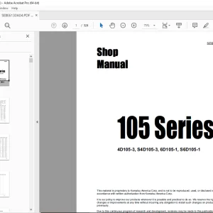Komatsu 105 Series Diesel Engine Shop Manual SEBE6130A04 PDF DOWNLOAD