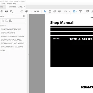 Komatsu 107E-3 Series Engine Shop Manual SEN06502-21 PDF