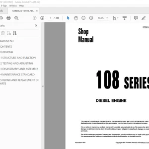 Komatsu 108 Series Diesel Engine Shop Manual SEBE62210103 PDF