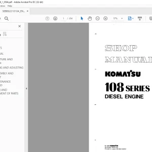 Komatsu 108 Series Diesel Engine Shop Manual SEBE62210104 - PDF