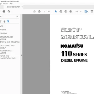 Komatsu 110 SERIES DIESEL ENGINE Shop Manual SEBE6138A05 - PDF