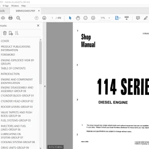 Komatsu 114 Series Diesel Engine Shop Manual SEBM020400 PDF